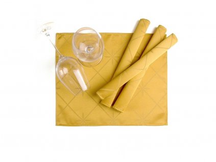 Tablecloth Odaska place setting 30x40 set 2 pcs GRID gold