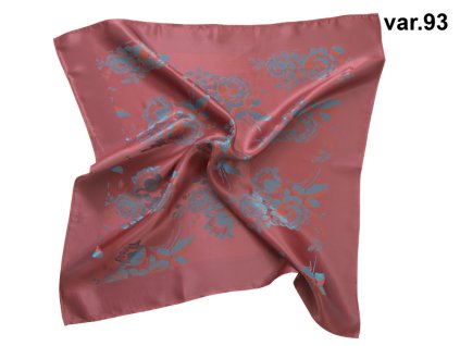 Šátek Ondrin VSh 76x76 RŮŽE A TULIPÁN vínová