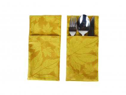 Cutlery pocket Odaska set 2pcs MAPLE LEAF gold