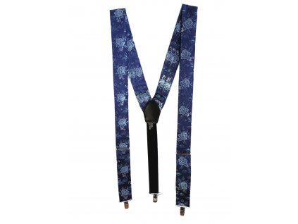 Men's suspenders VSh 053 SMALL FLOWERS blue