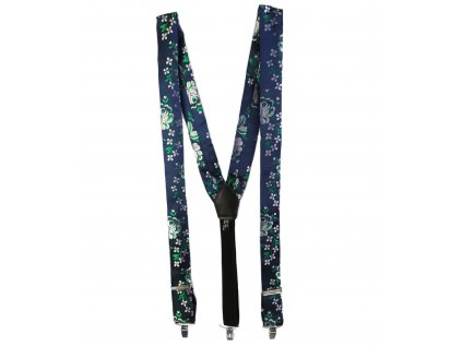 Men's suspenders VSh 053 FORGET-ME-NOTES green/white/blue