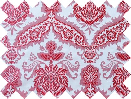 BROCADE SAMPLE 5x10cm 50749 FLOWER WITH GARLAND ecru