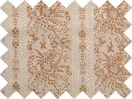 BROCADE SAMPLE 5x10cm 51037 STRIPE FLORAL ecru