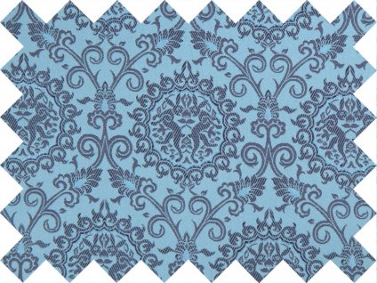 29775 6 mu001744 luxusni brokat 160 50749 zajici modra r6440 25 modra osnova modra