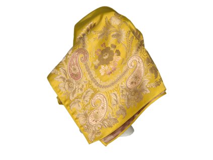 Folklore scarf Ondritka VSh 75x71 PAISLEY yellow