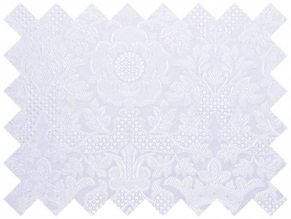 BROCADE SAMPLE 5x10cm 50749 FIVE-LEAVED ROSE WITH CROWN white