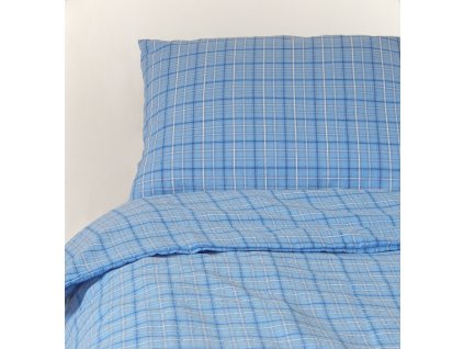 Bedding set for cot ba KREP 45X60+90x130 KÁRO blue