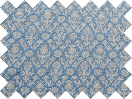 BROCADE PATTERN 5x10cm 51337 POMEGRANATE AND CARNATION blue