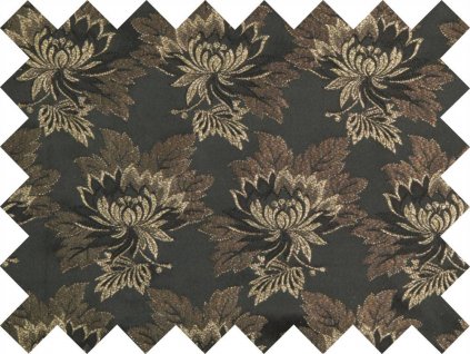 Z00462 Ondri 160 krojový brokát MALÝ KVĚT 20406 159 PTK černá osnova zlatý rexor (1)