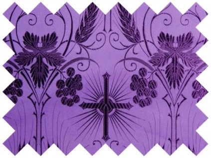 Brocade sample 5x10cm 50749 CROSS AND SEED OF EARTH purple | M