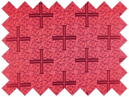 Brocade sample 5x10cm 50749 CROSS IN A BRANCH burgundy