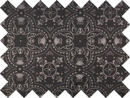 M0001030 Luxusní brokát 160 51056 BODLÁK A KŘÍŽ černá R6358 19 černá osnova