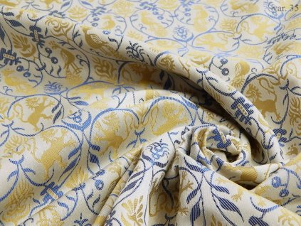 Luxury brocade 160 50749 LIONS & PEACOCKS ivory