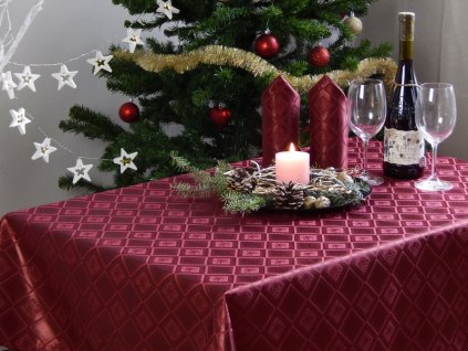 Odaska tablecloth bell in burgundy frame
