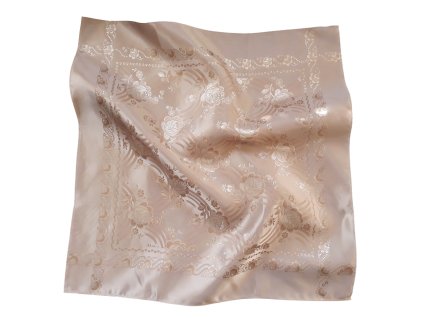 Šátek Ondrin Vsh 76x76 RŮŽIČKY cappuccino