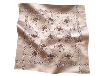 Šátek Ondrin Vsh 76x76 MALÉ KVĚTY cappuccino