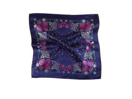 Folklore scarf Ondrit Vsh 76x76 LILY OF THE VALLEY blue