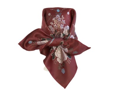 Costume scarf Ondrit VSh 80x80 BOUQUET WITH WHIPS maroon