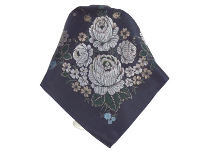 Folklore scarf Ondrit VSh 80x80 HYDRANGEA WITH WHIPS blue