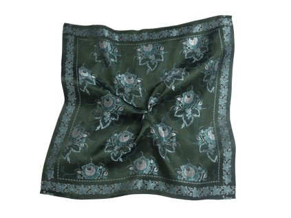 Folklore scarf Ondrin Vsh 76x76 WINE LEAF green