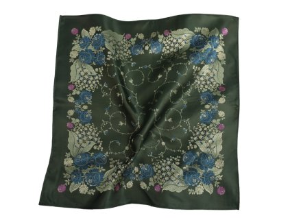Folklore scarf Ondrit Vsh 76x76 LILY OF THE VALLEY green