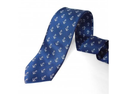 Tie PESh 8 cm anchor blue