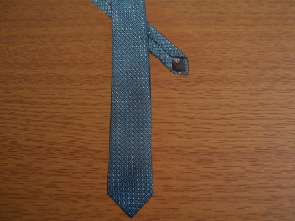 Kravata PESh 7 cm mřížka tyrkysová