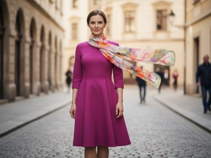 Shawl PESh 180x50 Print ROSE