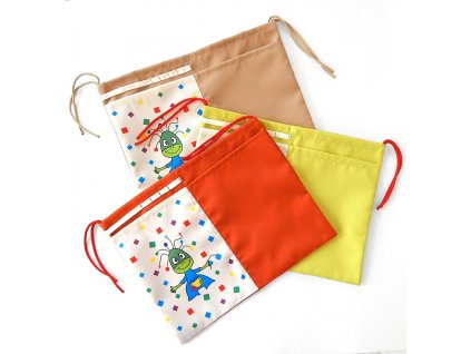 Bench pocket PESh 42x33 cm with KLUK print, mix of colors