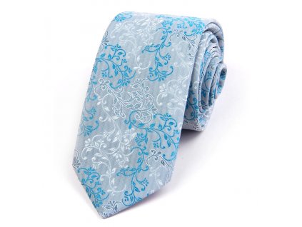 51401386 kravata floral tyrkysova