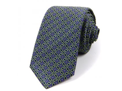 51401406 kravata floral fialova zelena