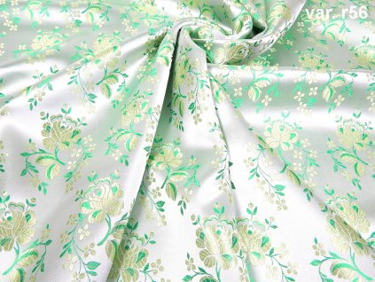 Ondrin 160 folklore brocade FLOWER FROGET-ME-NOT ivory