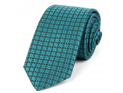 51401726 kravata geometrie kolecko zelena modra