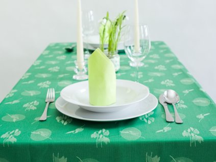 Tablecloth Odaska SNOWFLAKES green