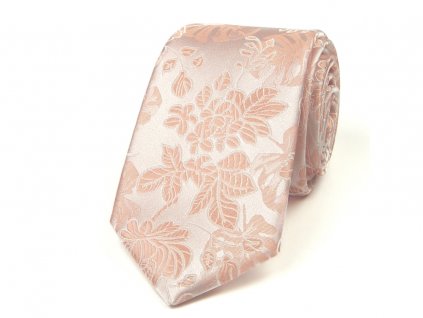 51401620 kravata hedvabi floral ruzova svatebni