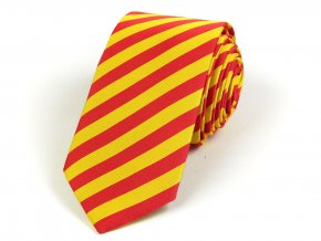 51402189 kravata bikolora spanelsko cervena zluta 1