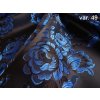 11853 20 r 6387 49 ondran krojovy brokat kvet cerna modra 2