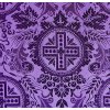Ecclesiastical brocade 160 50749 Cross in circle lila | M
