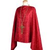 Ecclesiastical brocade 160 50749 Cross in circle maroon