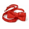 Women's bow tie, push-up, PESh 791, satin, red