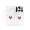 Cutlery pocket Odaska set 2pcs HEART white