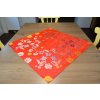 Tablecloth Ondrit 66x66 Butterflies red / st. blue