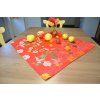 Tablecloth Ondrit 66x66 Butterflies red/green