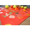 Tablecloth Ondrit 66x66 Butterflies red/green