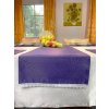 Tablecloth Ospen 40x140 with lace TURKEYS purple