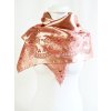Folklore scarf Ondrin VSh 77x77 ROSE AND LACE salmon