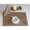 Tablecloth Odaska place setting 30x40 set of 2 pieces LINES coffee