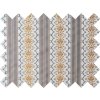 Brocade sample 5x10cm 50749 STRIPE GARLANDA ecru | R37