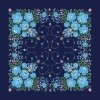 Folklore scarf Ondrit Vsh 76x76 BOUQUET WITH WHIPS blue