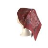 Folklore scarf Ondrit VSh 76x76 HYDRANGEA WITH WHIPS maroon